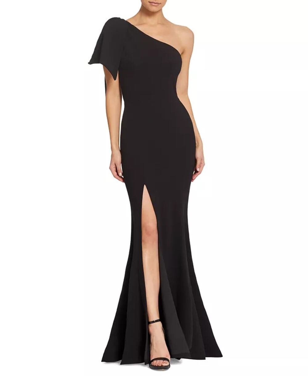 Dress the Population Georgina One-Shoulder-Bow Gown Black XL